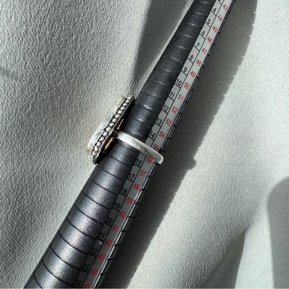 Dendritic agate teardrop silver ring - Picture 4 of 5